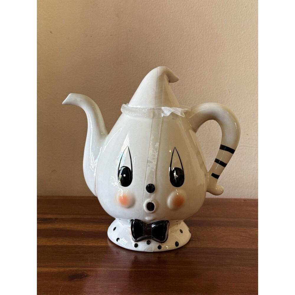 Johanna Parker Gus the Ghost Ceramic Halloween Teapot NEW